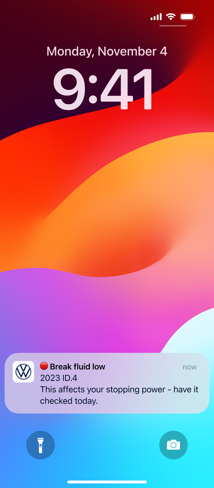Redesigned service notification